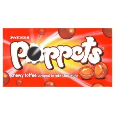 Image of Paynes Poppets Chewy Toffee Covered in Milk Chocolate 40g Case of 36