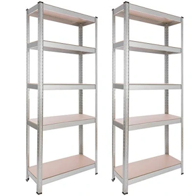 Image of Arebos Heavy Duty Shelving Set of 2 180 x 75 30 cm 350 kg Load Capacity 5 MDF Panels Easy to Assemble with Plug In System Unit Storage Basement Workshop