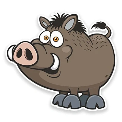 Image of 2 x 10cm Hog Boar Pig Vinyl Decal Sticker Car Bike Helmet Animal Farm Fun #9248 (10cm Wide 9cm High)