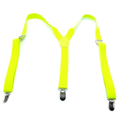 Image of The Glowhouse Mens Neon Braces Bright Fancy Dress Suspenders (Yellow)