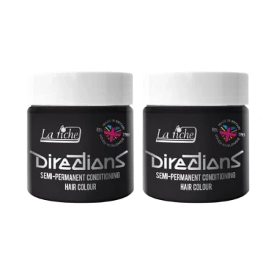 Image of 2x La Riche Directions Semi Permanent Hair Color 100ml Tub Ebony