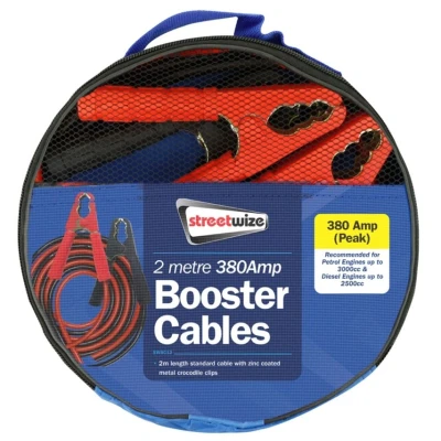 Image of Streetwize SWBC12 Booster Cables 2m HD 250Amp for up to 3000cc