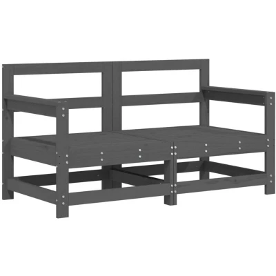 Image of vidaXL Garden Corner Sofas 2 pcs Grey Solid Wood Pine