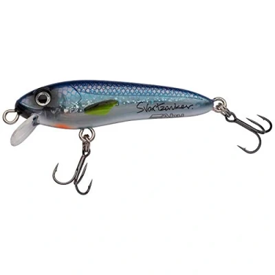 Image of Abu Garcia Svartzonker McCelly, Fishing Hook, Realistic Hand Painted Hard Lures with Strong Berkley Fusion Treble Hooks, Predator Fishing, Pike, Unisex, Blue Silver, 9g 70mm