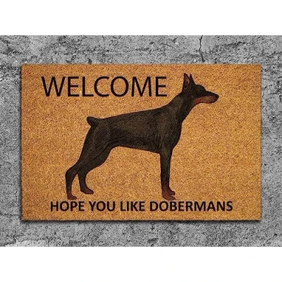 Image of Ensound The Doberman Door Mat,Welcome Hope You Like Dobermans Dog Mats,Funny Outdoor Doormat,Welcome Mats 24x16 Inch