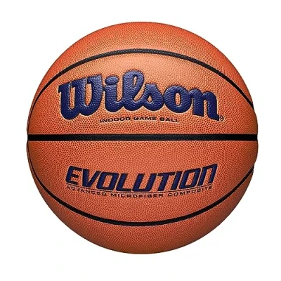 Image of WILSON Evolution Indoor Game Basketball, Navy, Size 7 29.5&quot;