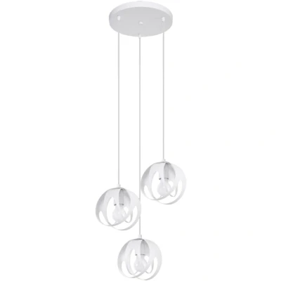 Image of Tulos Cluster Pendant Ceiling Light, White, 3x E27