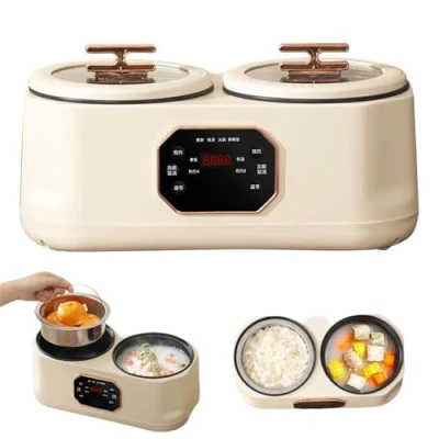 Image of Low Sugar Rice Cooker with Function, 3.4L Double Spelling Cooker, 6 Modes Smart Delayed Start, Keep Warm,15 Minutes Fast Cooking, Non Stick Liner, Easy To Clean