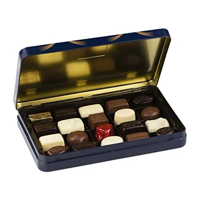 Image of Leonidas Belgian Chocolate Luxury Blue Tin, Assorted Gift Box, Large Chocolates (20 Pieces)