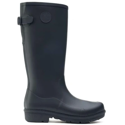 Image of Fitflop Womens Wonderwelly Tall Plain Rubber Wellingtons Navy Size UK 3