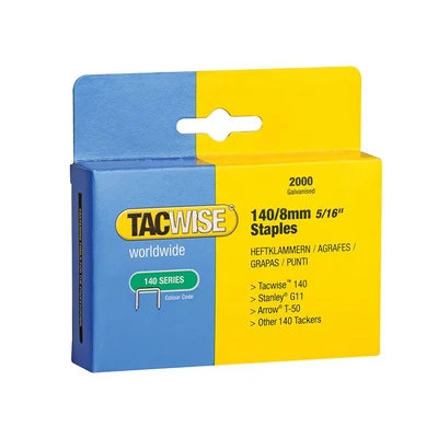 Image of Tacwise 140 Heavy Duty Staples 8mm (Type T50 G) (Pack 2000) TAC0346