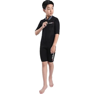 Image of Cressi Children&#039;s Endurance Short Wetsuit, Black, Large 14 16 Years UK