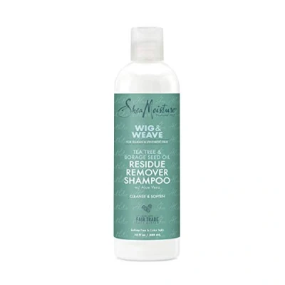 Image of SheaMoisture Residue Remover Shampoo for Synthetic and Natural Hair, Tea Tree Borage Seed, Sulfate Free Clarifying Shampoo, 13 Oz