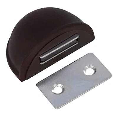 Image of Amig Magnetic Door Stop, Diameter 48 x 25 mm, Model 403, Plastic, Brown, Floor Mounting, Protection for Your Doors, Windows and Furniture