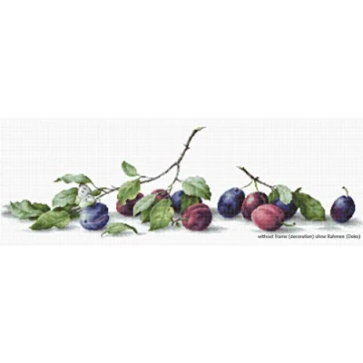 Image of Lucas S Plums Still Life Counted Cross Stitch Kit, Pack of 1