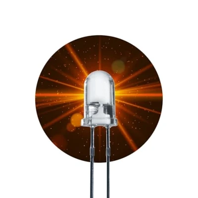 Image of Lumetheus LEDs 5 mm Colour Orange Extra Super Bright 25.000 mcd 50 Pieces 2 3 Volts Pin Light Emitting LED Diode