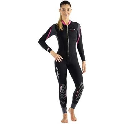 Image of Cressi Women&#039;s Lei 2.5mm Neoprene Wetsuit All in One Black/Pink, Medium