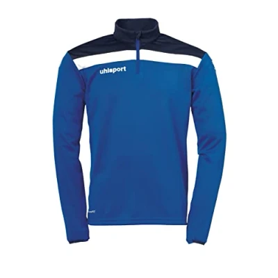 Image of Uhlsport Offense 23 1/4 Zip Top Men&#039;s Sweatshirt Azure/Navy/White, X Large