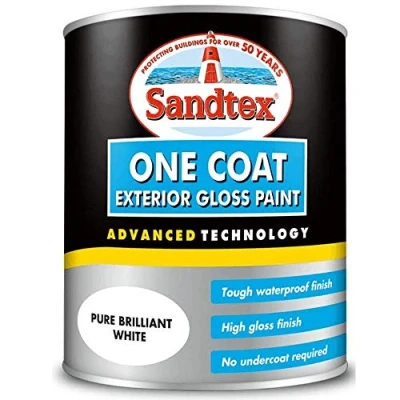 Image of Sandtex One Coat Exterior Gloss Paint 750ml Brilliant White