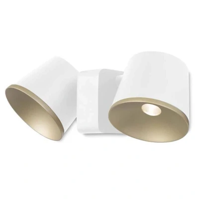 Image of Drone LED 2 Light Indoor Dome Wall / Ceiling White, Gold