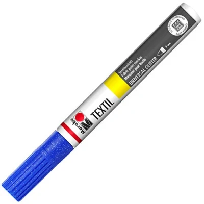 Image of Marabu Textil Painter Tip, Paint, Glitter Blue, 3mm