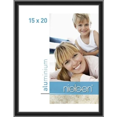 Image of nielsen aluminium picture frame Classic, 15x20 cm, Jet Polished Black