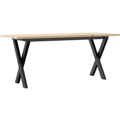 Image of vidaXL Coffee Table X Frame 110x40x45 cm Solid Wood Pine and Steel