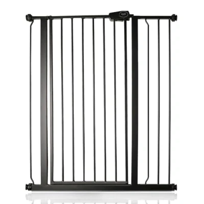 Image of Bettacare Child and Pet Gate, 87.9cm 95.5cm, Matt Black, Extra Tall Gate 104cm in Height, Pressure Fit Stair Baby Suitable for Dog or Barrier, Easy Installation