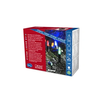 Image of Konstsmide Traditional Static Fairy Lights/Outdoor or Indoor (IP44)/120 Multi Coloured Diodes/Multifunction 8 Settings/Green Cable
