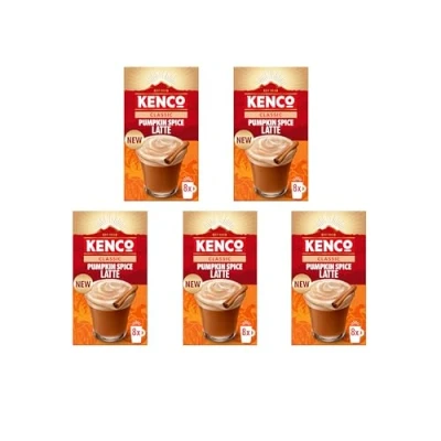 Image of Kenco Classic Pumpkin Spice Latte Instant Coffee Sachets x8 (Pack of 5, Total 40 Drinks)