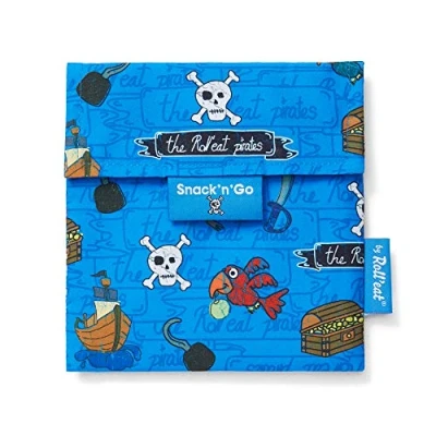 Image of Roll&#039;eat ® Reusable Snack Bag Kids Snacks Container Eco Friendly Food for Storage Pirates Blue Holder Snack&#039;n&#039;Go
