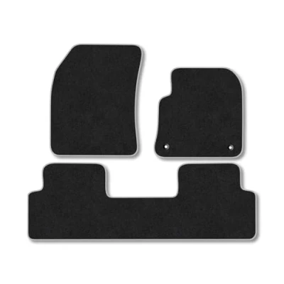 Image of Car Mats Compatible with DS7 (2018 ) Tailored Fit Grey Carpet Floor Set Accessory Custom 4 Pieces Anti Slip Backing &amp; Binding Trim Edge