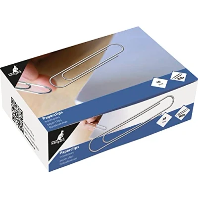 Image of Kangaro K 10050 Letter Clips 50 mm Round Box of 100 Zinc Plated