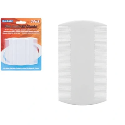 Image of Premium White Fine Tooth Nit Combs 8.5cm x 5.1cm (Pack of 3) Durable Quality Perfect for Adults &amp; Kids