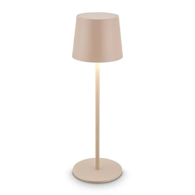 Image of BRILONER Rechargeable LED Table lamp IP44 with Touch, dimmable, Replaceable Battery, Light, Bedside, no Cord, Camp Outdoor, 11x33 cm, Beige