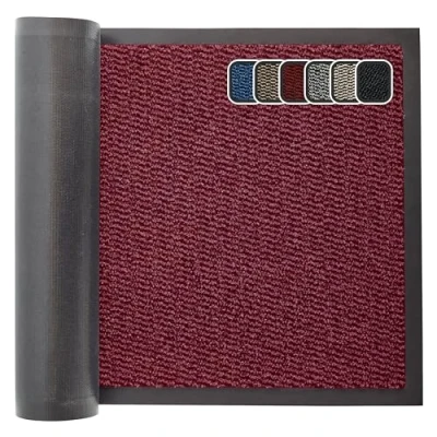 Image of GULLAMBO Non Slip Door Mat Indoor And Outdoor Kitchen Office Use Mat, Super Soft Absorbent Multicolor Barrier Machine Washable Entrance Rug (Red, 40cm x 60cm)