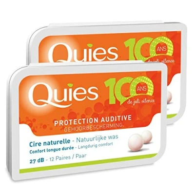 Image of Quies Natural Wax Earplugs Pack of 2 x 12 Pairs
