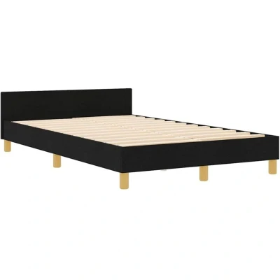 Image of vidaXL Bed Frame Black 120x190 cm Fabric