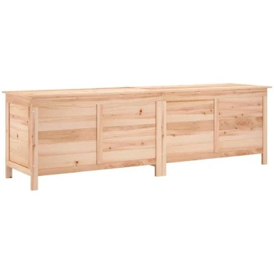 Image of vidaXL Solid Fir Wood Outdoor Garden Storage Box Ample Space for Cushions, Toys Breathable Design Durable Material Requires Assembly