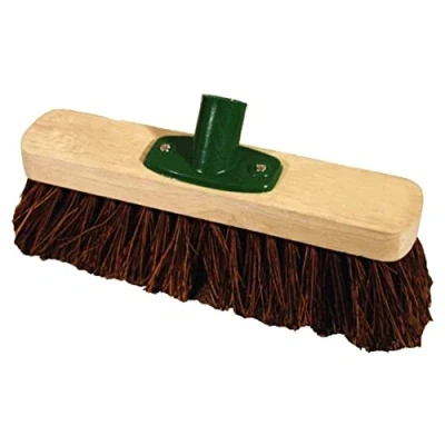Image of Jantex CD798 Wooden Broom Head Stiff Bassine 12In Brush Cleaner Floor Sweeper
