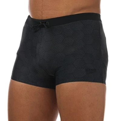 Image of Speedo Men&#039;s Valmilton Aquashort Holiday Swimwear, Black/Oxid Grey, 32