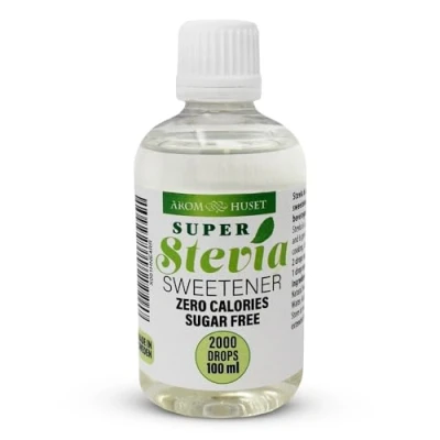 Image of Aromhuset Super Stevia Drops 100ml 100% Natural, Sugar Free, Zero Calorie, Liquid Flavoured Sweetener for Diet, Keto, Vegan, Diabetic, &amp; More