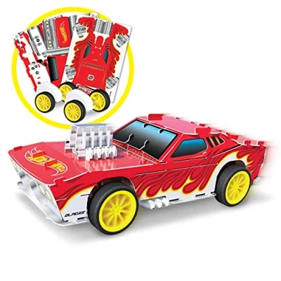 Image of Bladez Hot Wheels Street Racer, Pull Back Vehicle for kids, Licensed Build Kit, STEM Activity, Assortment of Colours and Styles, 6 to collect, Motor Maker Kitz by Toyz