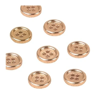 Image of MYMERCERIE Set of 6 Alloy Buttons 4 Holes 10 mm Gold