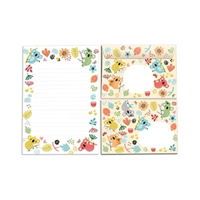 Image of Junapack A5 Lined Letter Pad with 25 Sheets &amp; 15 Envelopes (C6 Size, Sheets, Breifblock Design, Made in Germany)