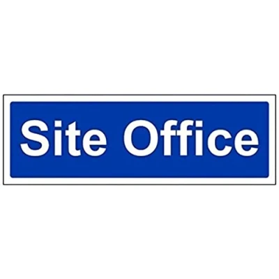 Image of V Safety 43036AX S Site Office Sign Landscape 300mm x 100mm Self Adhesive Vinyl, Blue