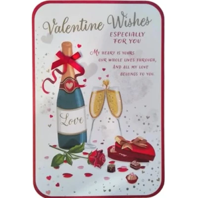 Image of Prelude Valentine Wishes Especially For You. Valentine&#039;s Card. 23x15cm (9x6 Inches), White/Red