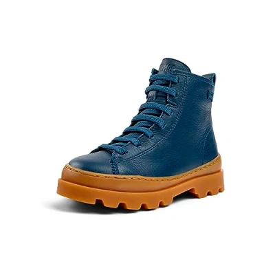 Image of Camper Brutus Laceup ankle boots for kids, Size: 10K, Dark blue Leather