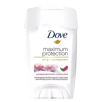 Image of Dove Maximum Protection Pomegranate &amp; Lemon Antiperspirant Cream Stick 45ml,3pk One Size
