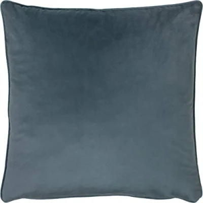 Image of Evans Lichfield Opulence Soft Velvet Piped Feather Filled Cushion Blue One Size